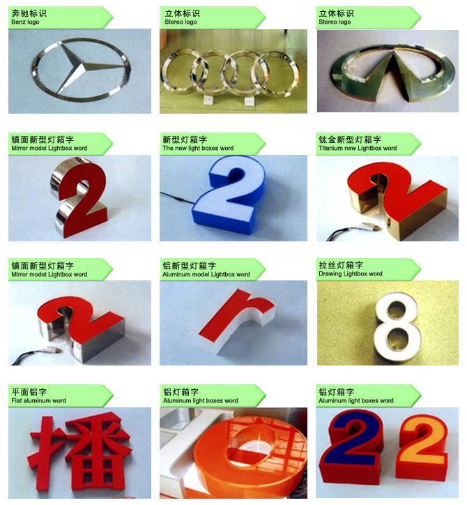 常見的廣告字，廣告字分類